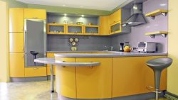صور ديكور مطبخ مودرن باللون الأصفر