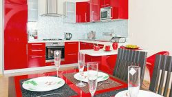 ديكور مطبخ مودرن باللون الأحمر